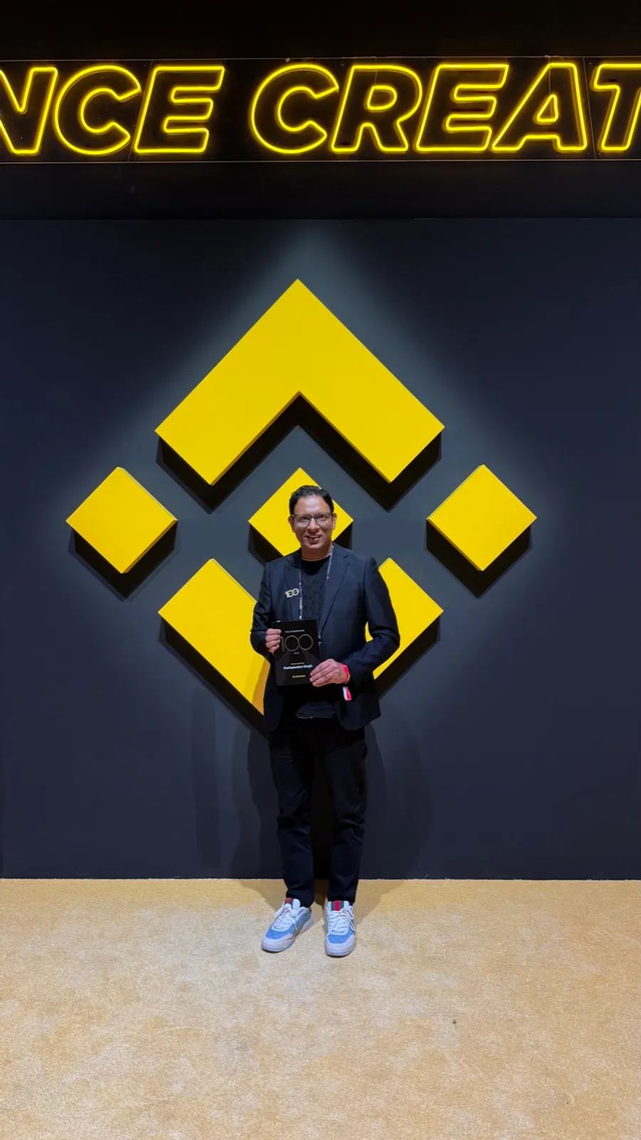 Holding the Binance Blockchain 100 award